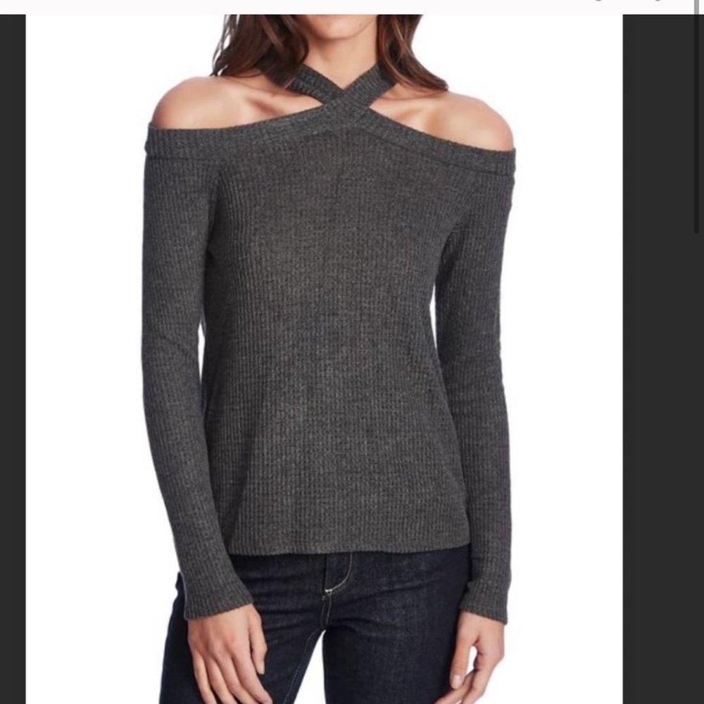 NWOT 1.State cross cross sweater black XXS